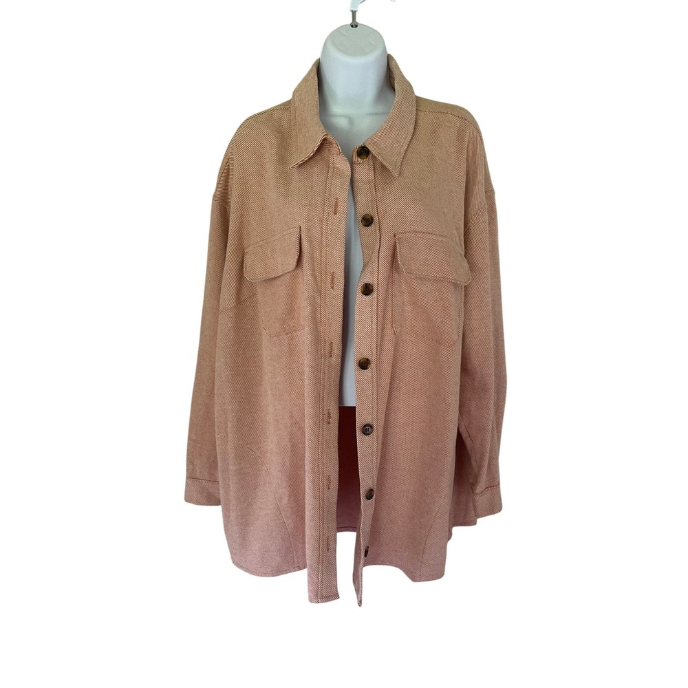 Lane Bryant Women's Plus Herringbone Button Down Long Sleeve Shacket 18/20 NWT - Picture 2 of 10